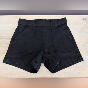 Cosmic Blue Love Black High Stretch Denim Shorts